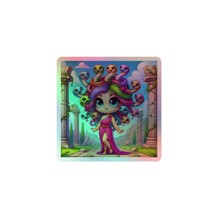 Colorful Chibi Medusa Vinyl Sticker – Rainbow Enchantress product image (1)