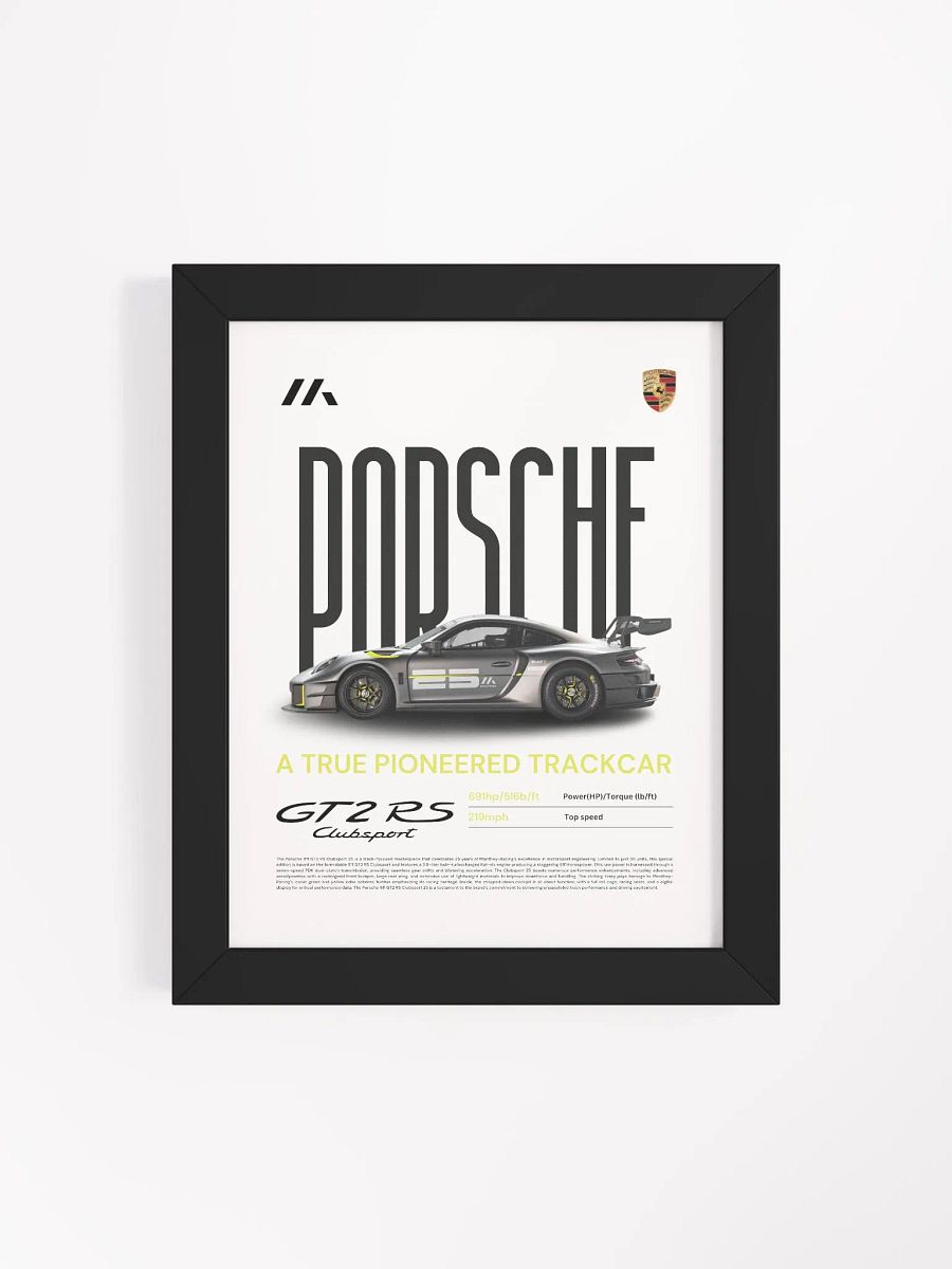 PORSCHE GT2RS CLUBSPORT FRAMED POSTER product image (4)