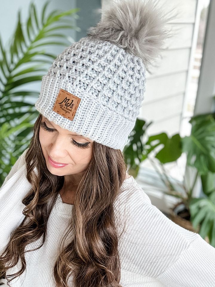 Waffle Stitch Hat Crochet Pattern product image (2)