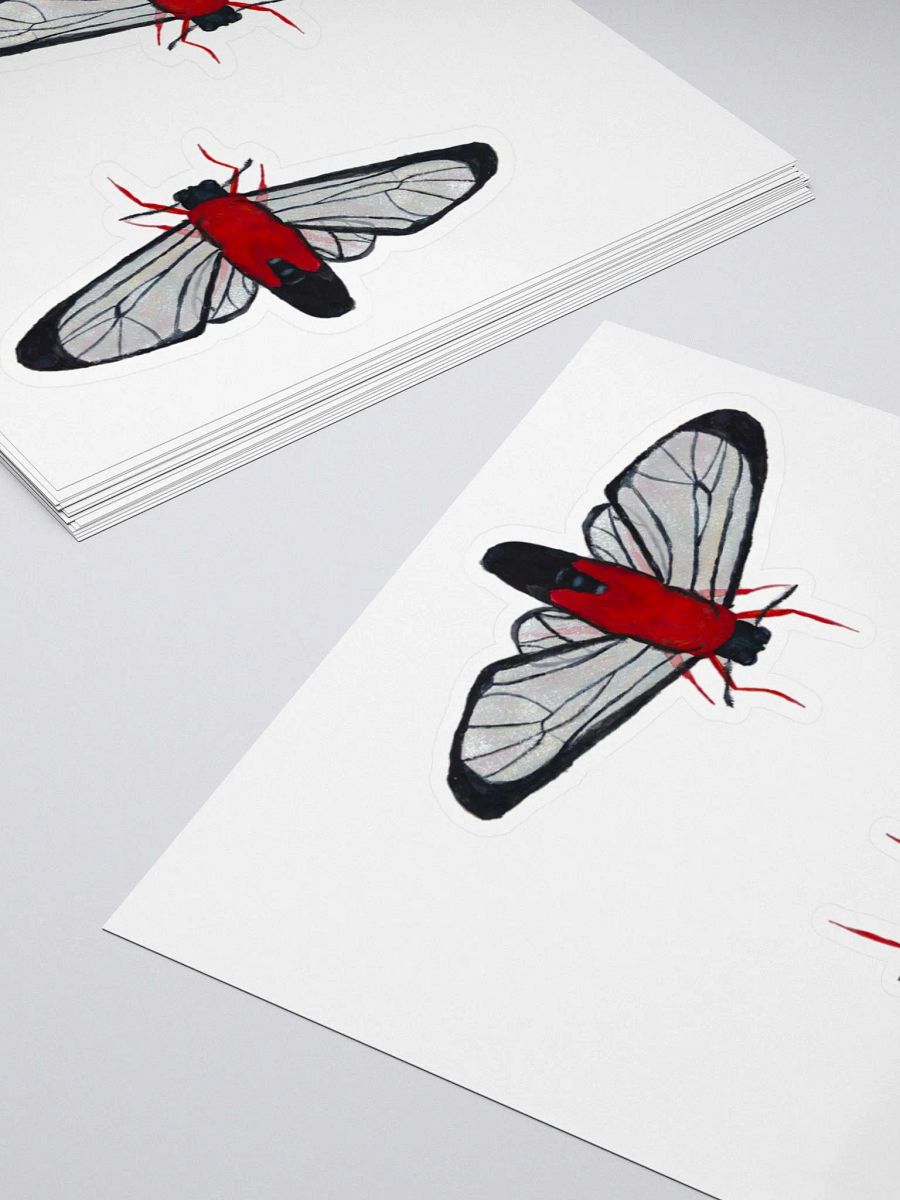Scarlet Bodied Wasp Moth Sticker (x2) product image (4)