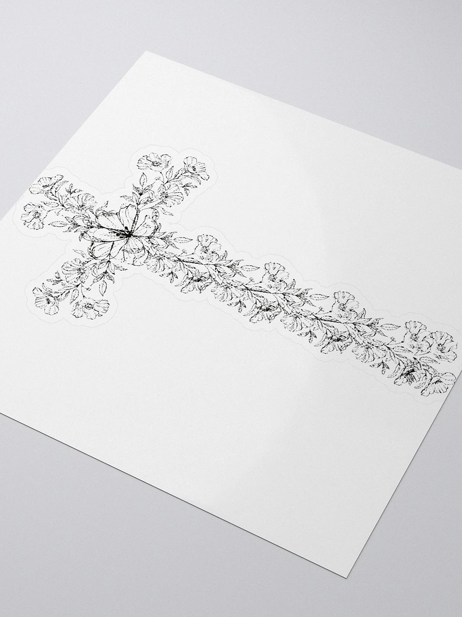 Black & White Floral Cross Sticker product image (3)