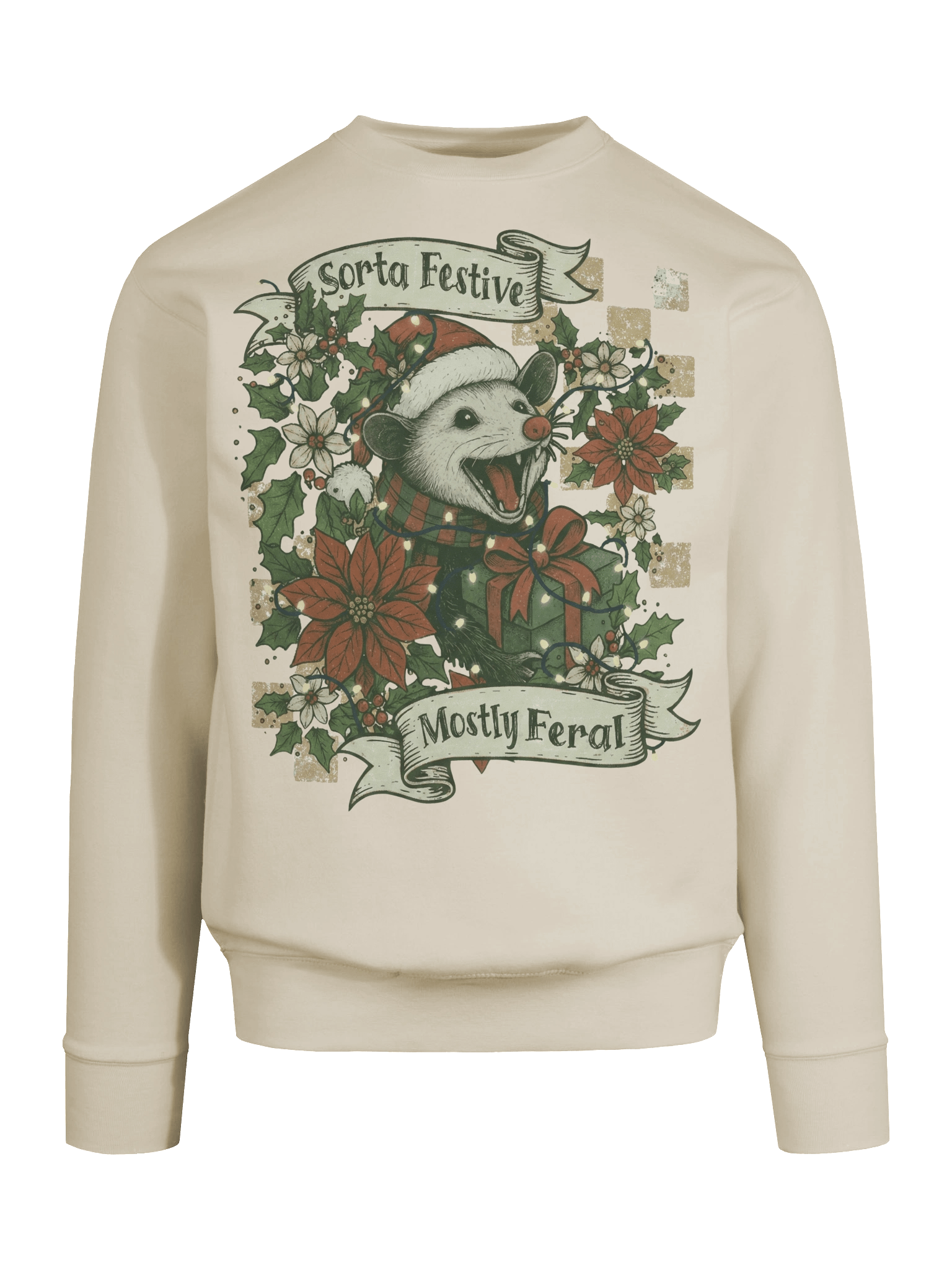 Festive Possum Holiday Sweatshirt | Premium Heavyweight Crewneck product image (4)