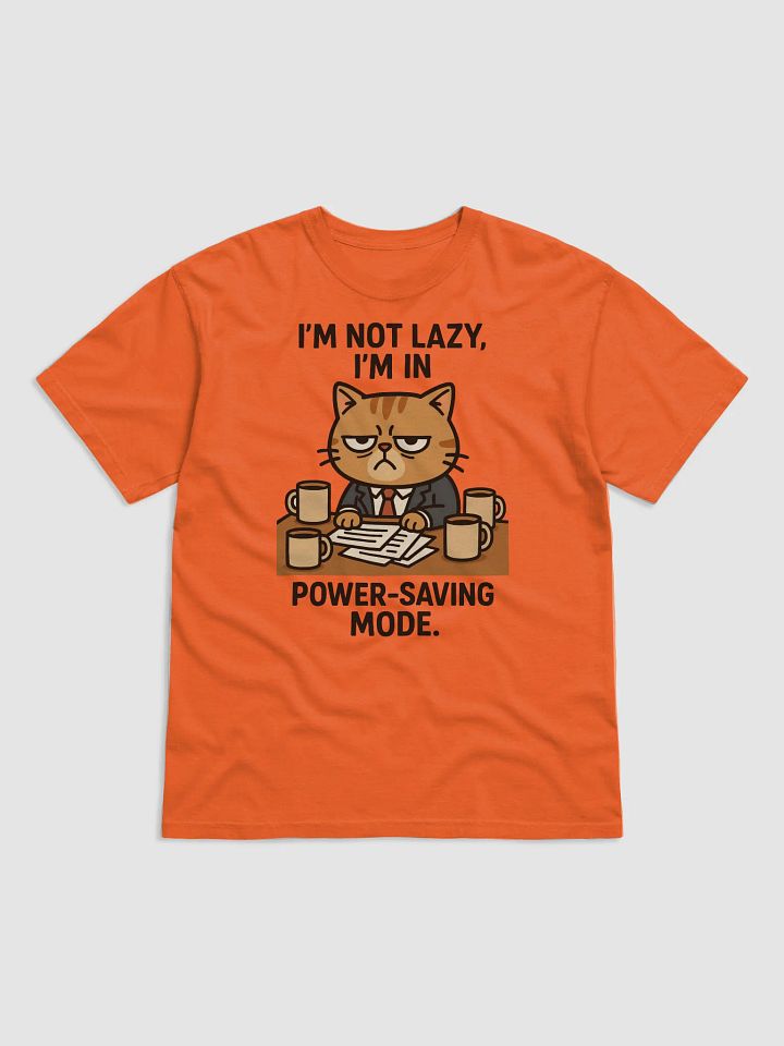 “Power-Saving Mode Cat T-Shirt” – Funny Lazy Cat Shirt for Work product image (1)