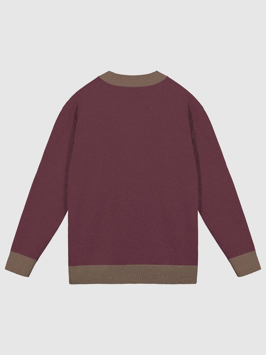 Swanky Burgundy Jacquard Knit Cardigan product image (9)