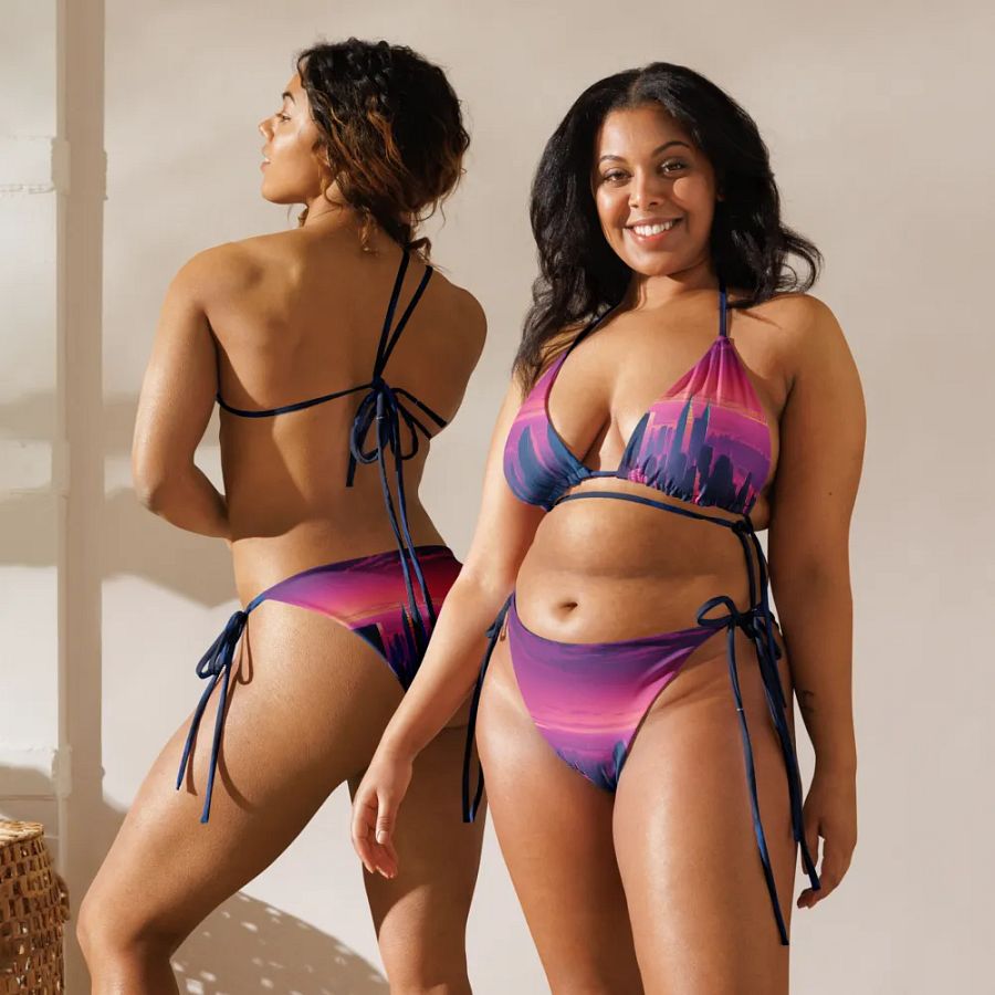 Vaporwave New York City All Over Print Bikini product image (8)