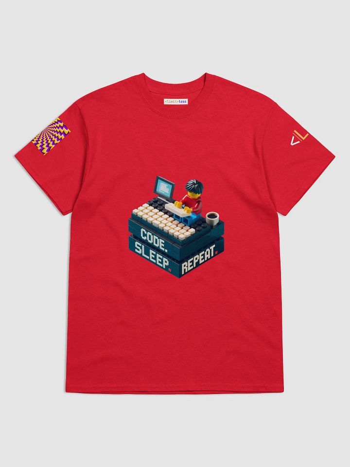 Code. Sleep. Repeat. — Pixel Dev Tee by Limitless product image (1)