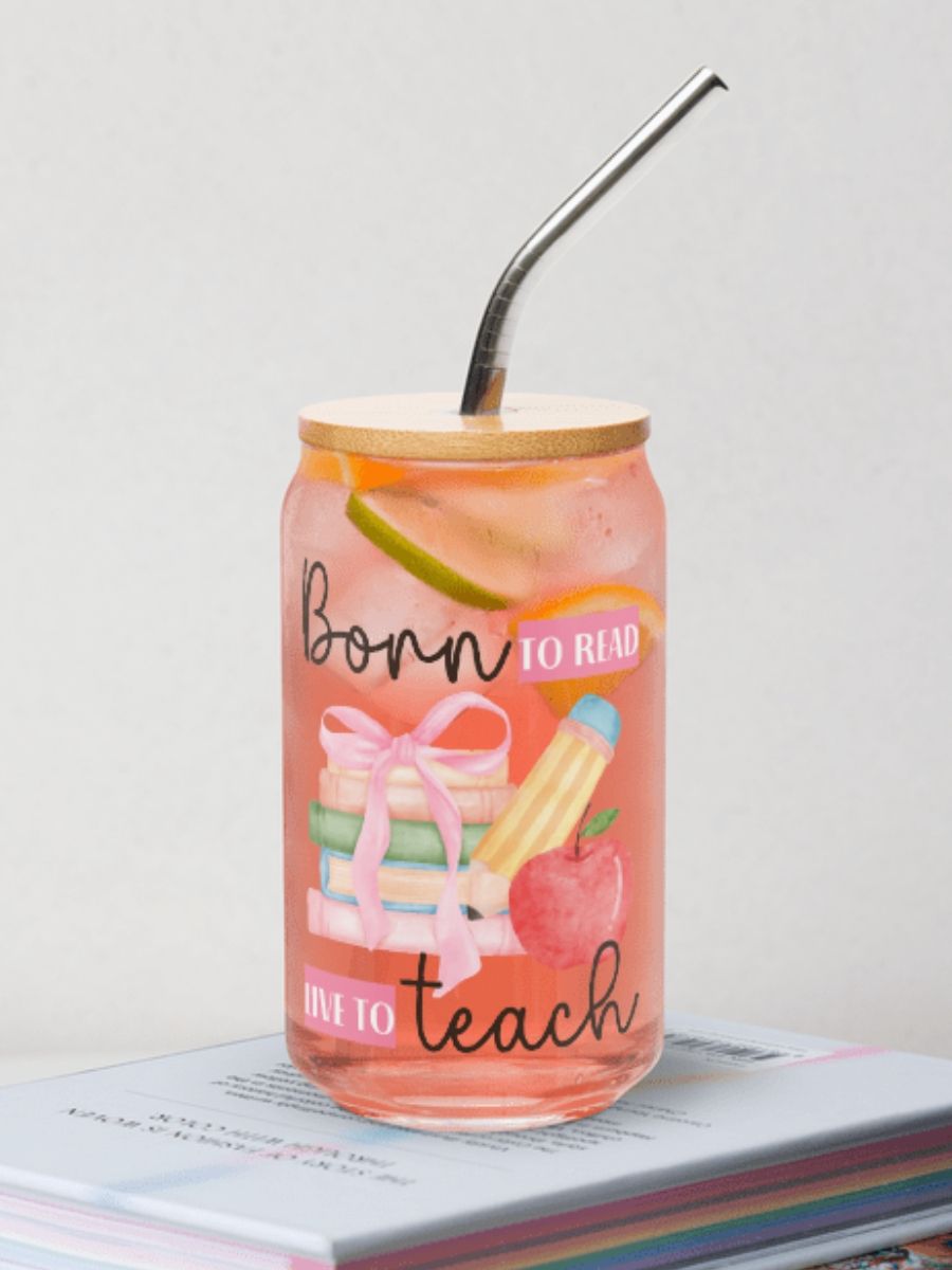 Ice Coffee Watercolor Glass Tumbler Gift For A Teacher product image (1)