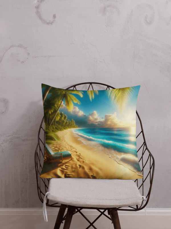 Tropical Sunset Paradise Pillow | AI Design product image (1)