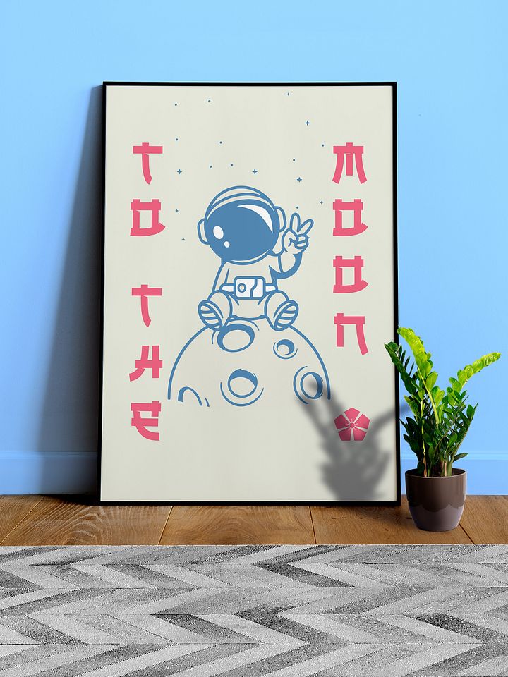 Anime poster: To the Moon — vaporwave poster, sport/space poster, manga art print, Japanese space wall art, Japan poster, 80s print product image (1)