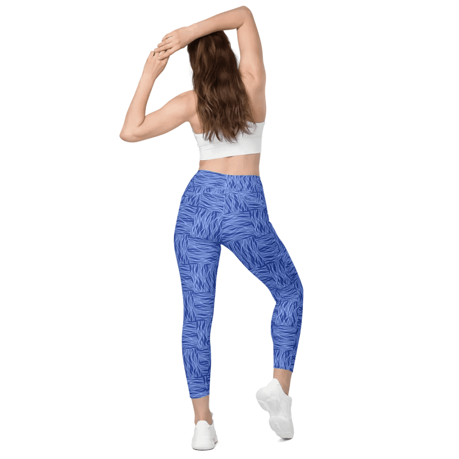 Powder Blue All-Over Print Leggings with Pockets product image (8)