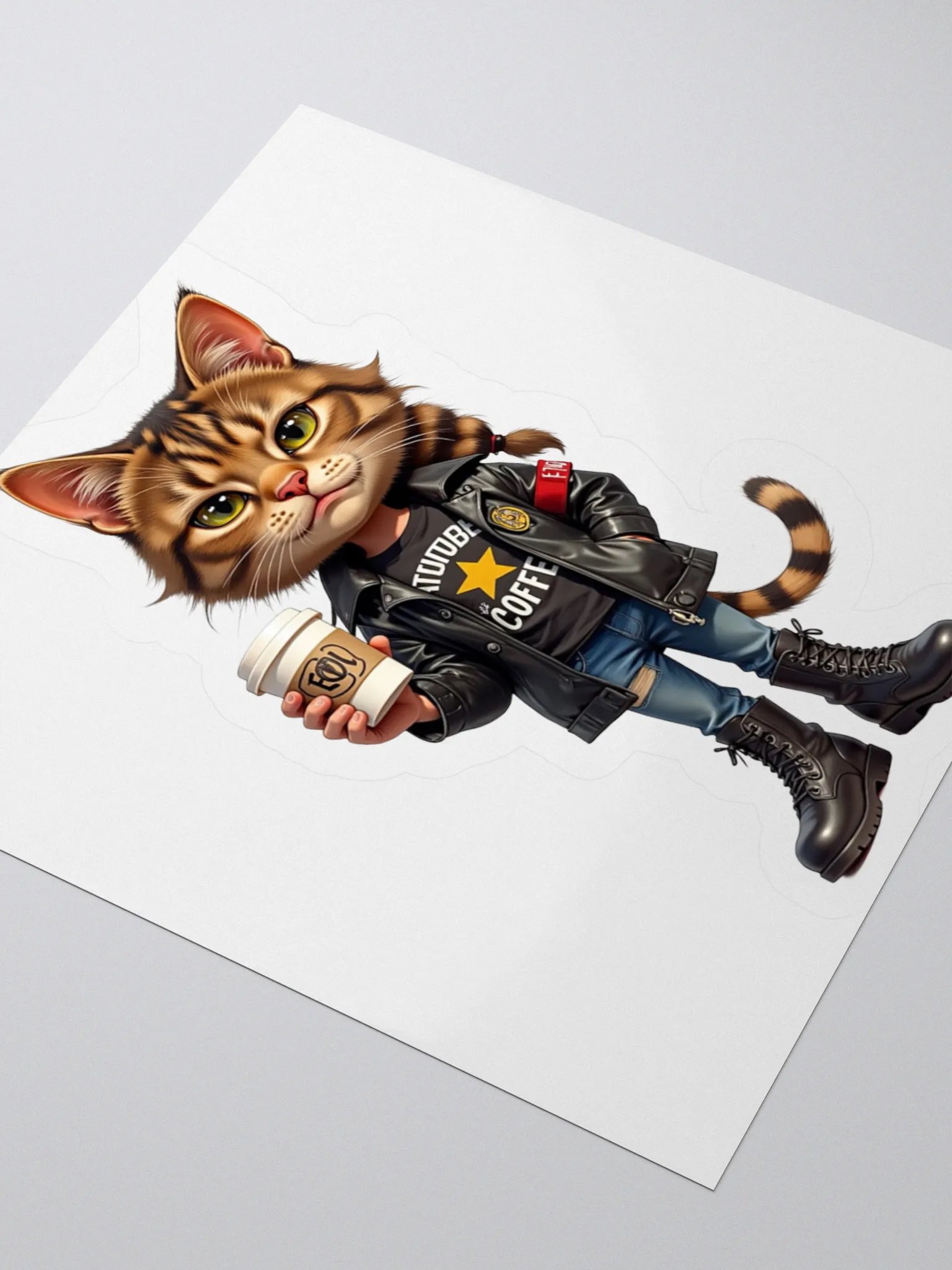 Confident Cat Kiss Cut Stickers product image (8)