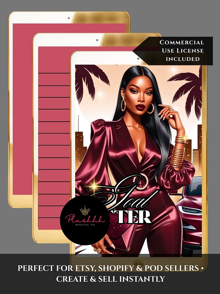 Goal Getter Journal Cover Set – 8.5x11 Printable & Digital Cover (Print & Standard PDFs) with Lined & Unlined Pages | Commercial Use product image (2)