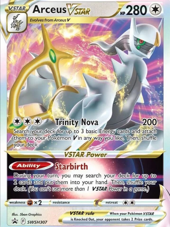 Pokémon Trading Card – Arceus VSTAR (Sword & Shield, #307/198) - NM product image (1)