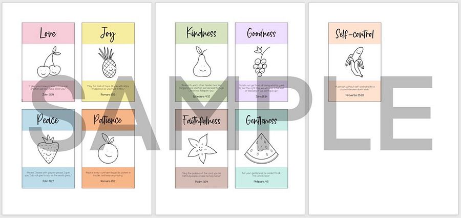 Fruits of the Spirit Printable Cards product image (2)