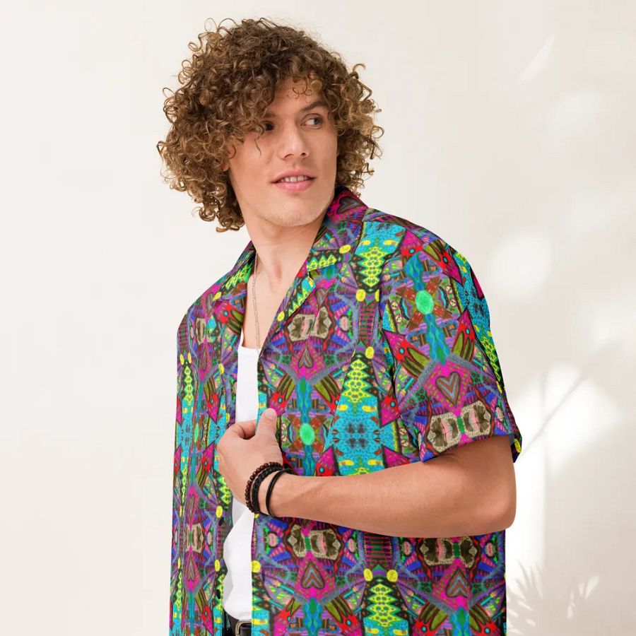 Abstract Doodle Art Tower Moment Unisex Hawaiian Shirt product image (7)