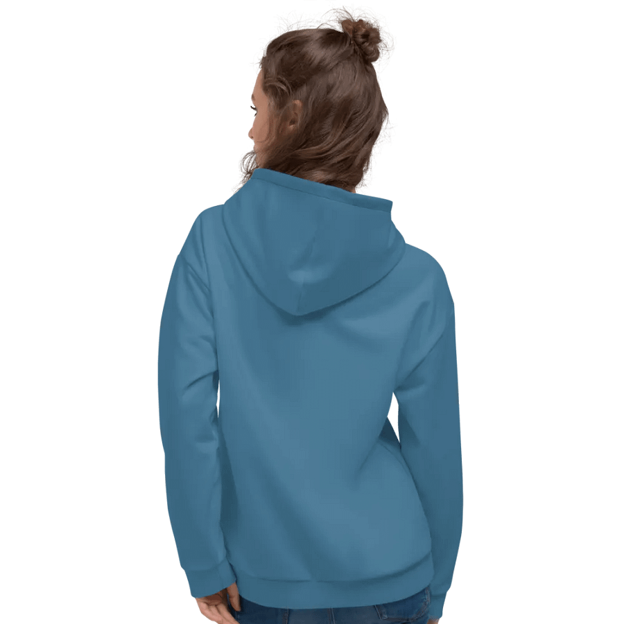 Plain Medium Blue True Summer Unisex Recycled Polyester Heavyweight Premium Hoodie by Treasure Pie product image (10)