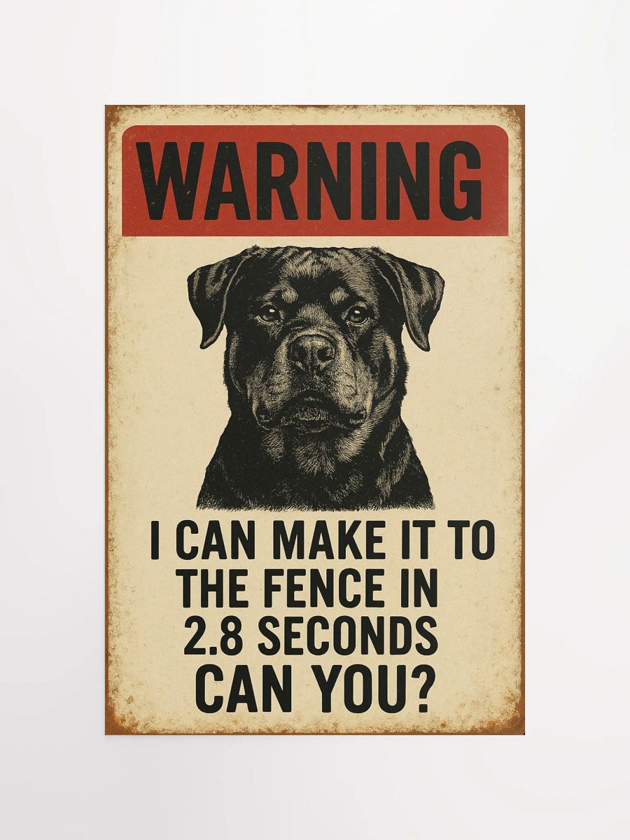 Rottweiler Rottweiler - Warning I Can Make It To The Fence In 2.8 Seconds... Can You? product image (12)