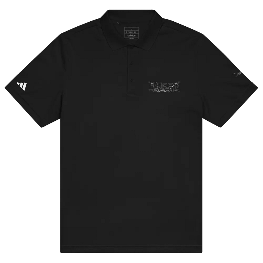 Sport Polo Shirt - Embroidered - Black HApex Gear White Logo product image (3)