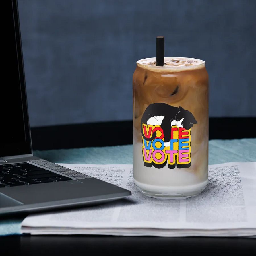 Slumbering Cat Vote Can-Shaped Glass product image (4)