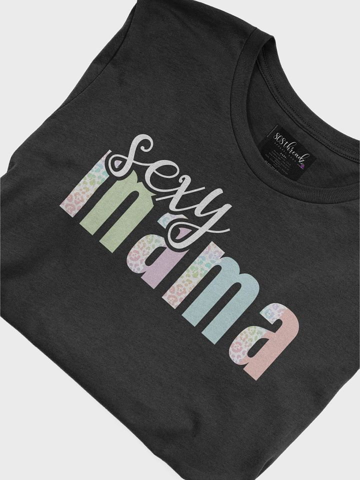 Sexy Mama T-Shirt; White with Pastel Leopard Pattern product image (1)