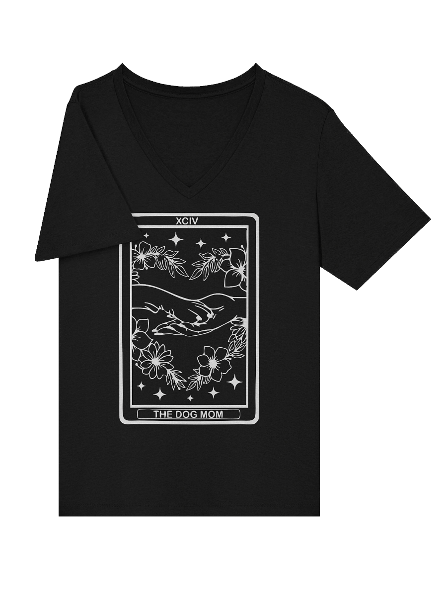 🌙 “V-Neck Dog Mom Tarot Tee [White Print]” product image (3)