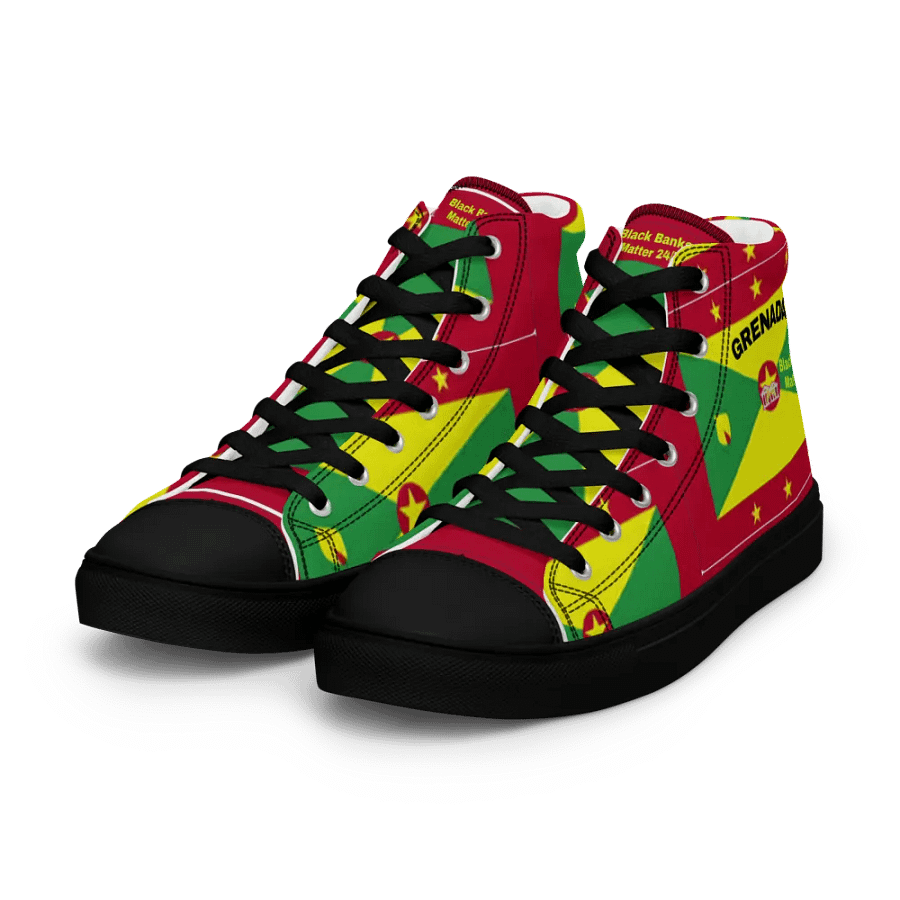 Grenada Flag Inspired Women's High Top Canvas Shoes product image (7)