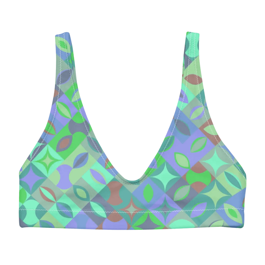 Colorful Vector Patterns Design Padded Bikini Top - v12 product image (3)