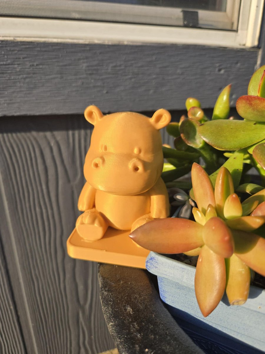 Golden Sitting Hippo — 3D Printed Trophy product image (6)
