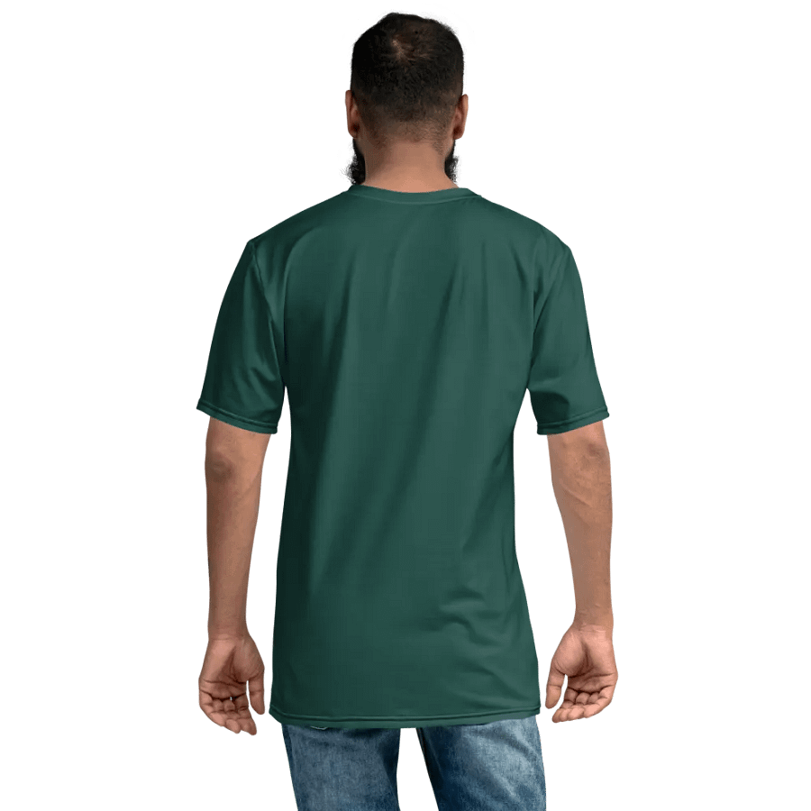 Plain Dark Green Soft Summer Men's Crewneck Polyester Heavyweight Premium T-Shirt by Treasure Pie product image (8)