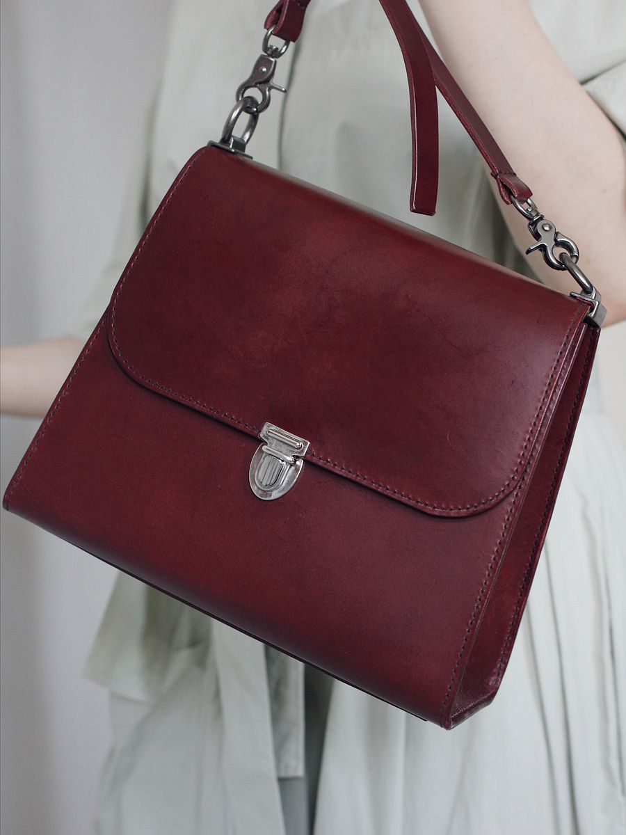 Maroon Leather Cross-body Bag - Medium product image (6)