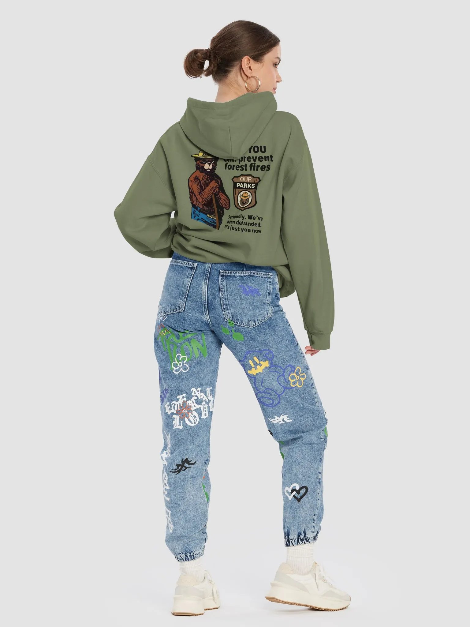 We've been DEFUNDED Smokey Our Parks Bear Pullover Hoodie Alt National Parks product image (9)