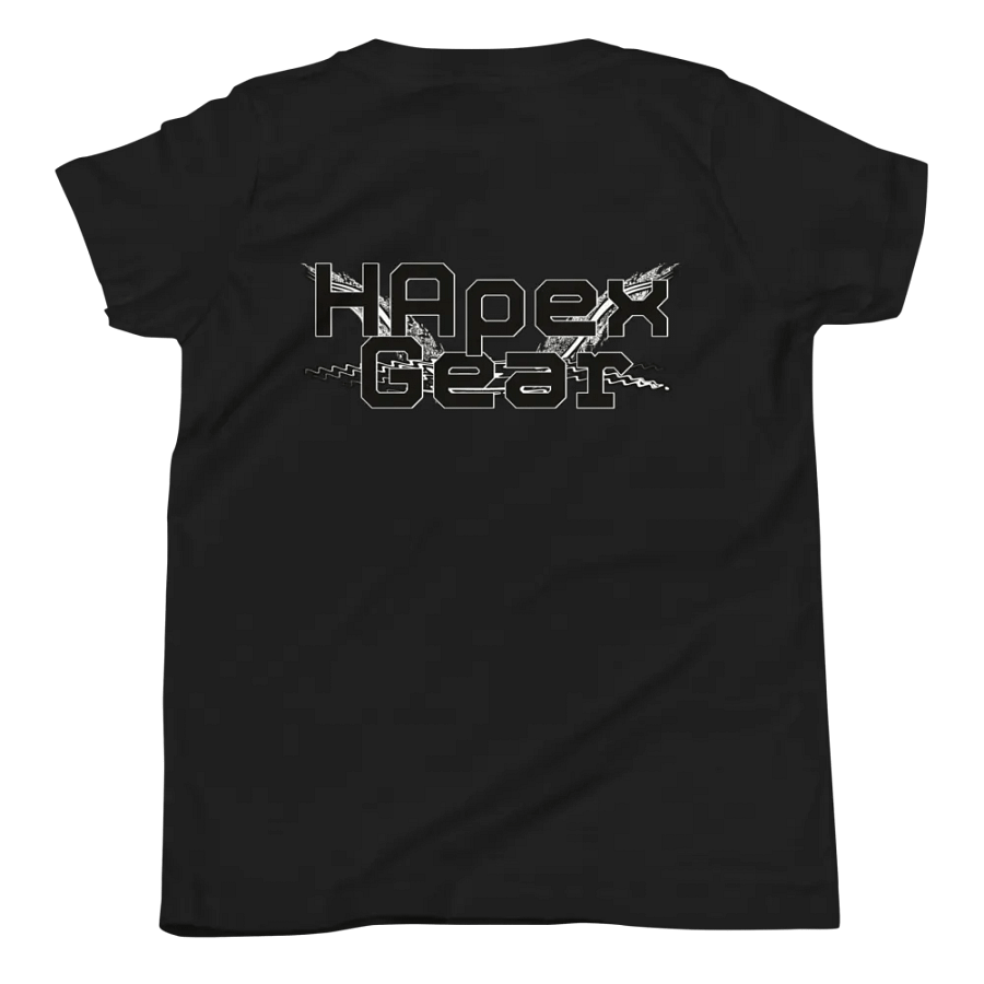 Youth Short Sleeve T-Shirt - Embroidered - Black HApex Gear White Logo product image (9)