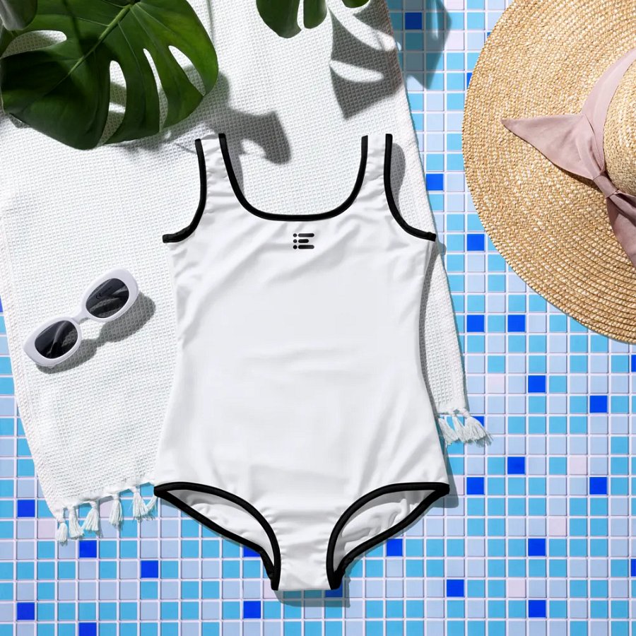 All-Over Print Youth Swimsuit w/ Center Logo product image (9)