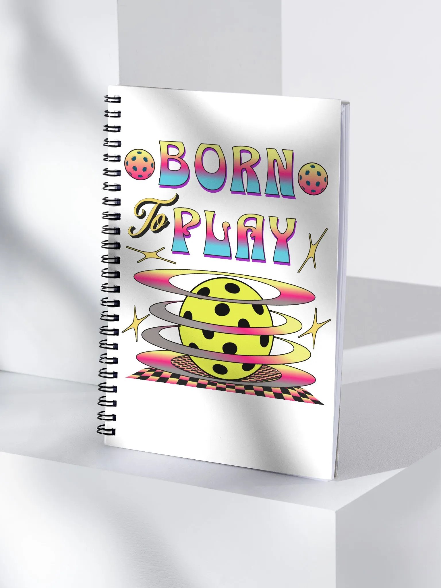 Born To Play Pickleball Retro Vibes Spiral Notebook product image (3)