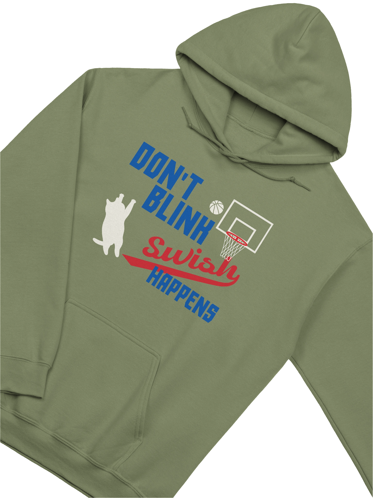 Basketball Cat (DON'T BLINK, Swish HAPPENS) - Unisex Adult Hoodie product image (3)