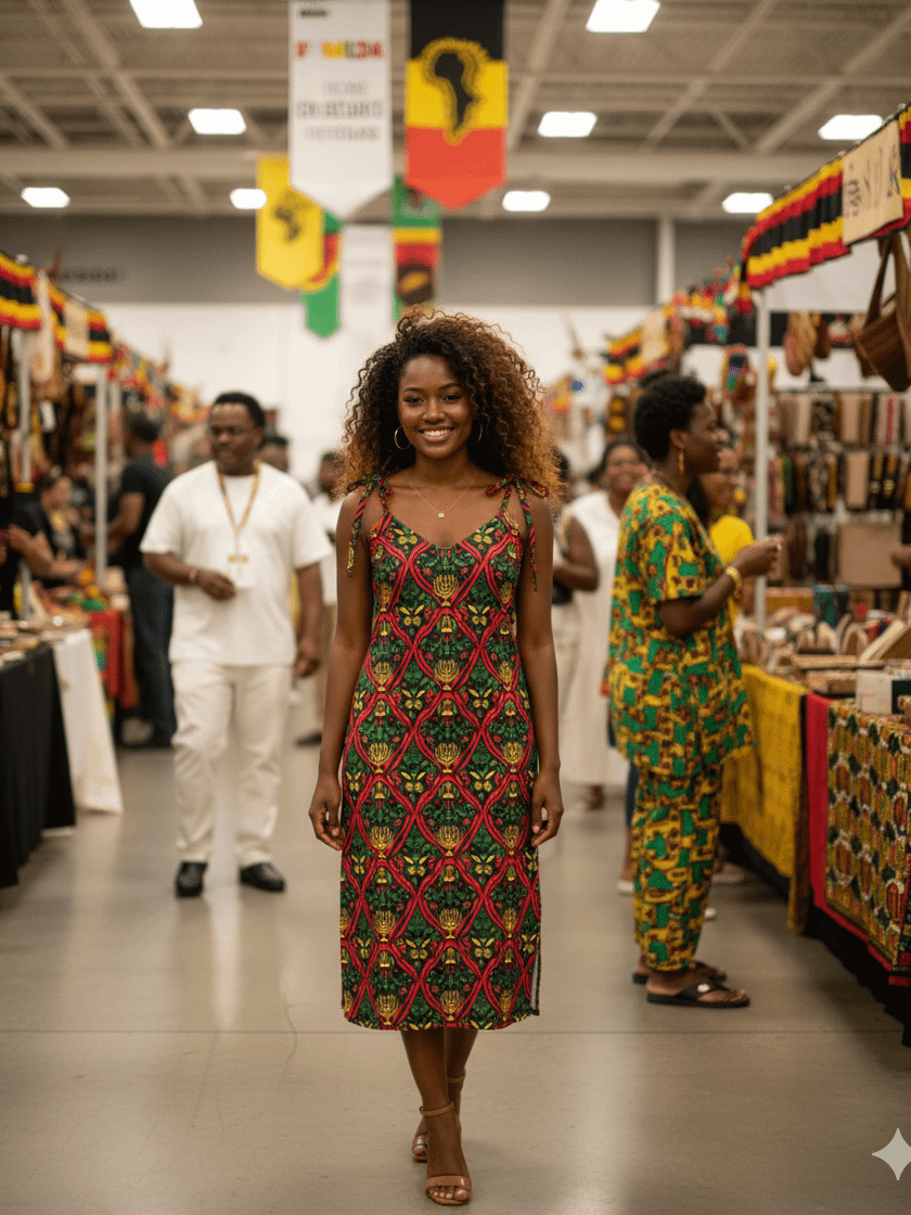 Heritage & Grace: Kwanzaa Kinara Slip Dress product image (1)