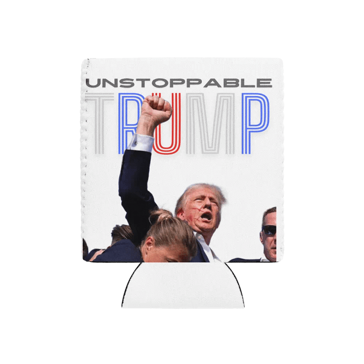 Unstoppable Trump: Fist Pumping Freedom Koozy product image (1)