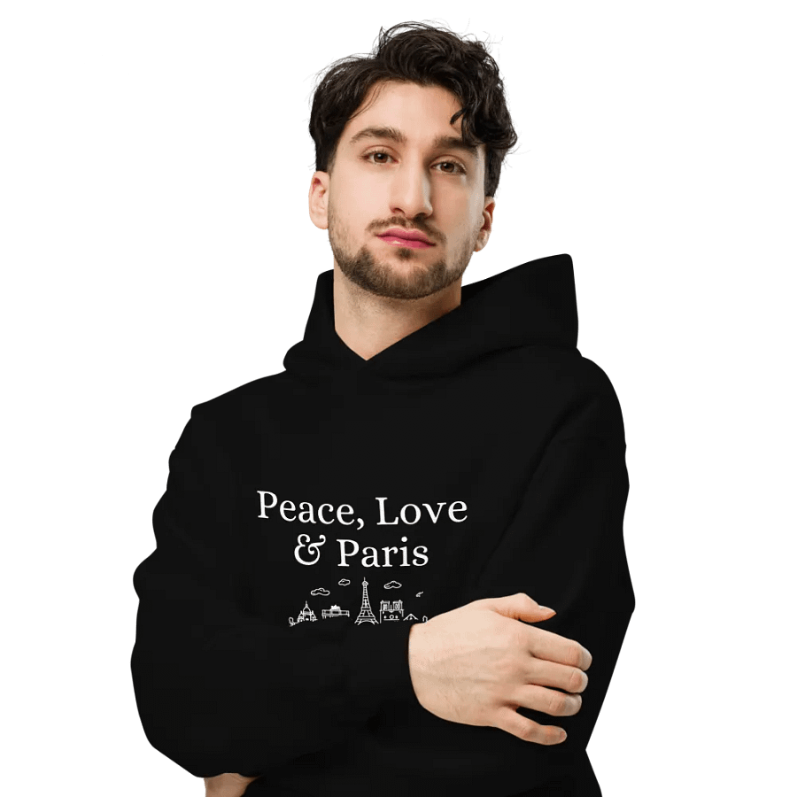 Peace, Love and Paris with Monuments Unisex Oversized Hoodie product image (7)