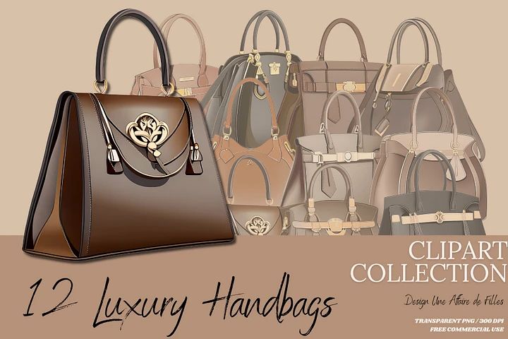 LUXURY BAGS - BROWN-ISH 12 CLIPART product image (1)