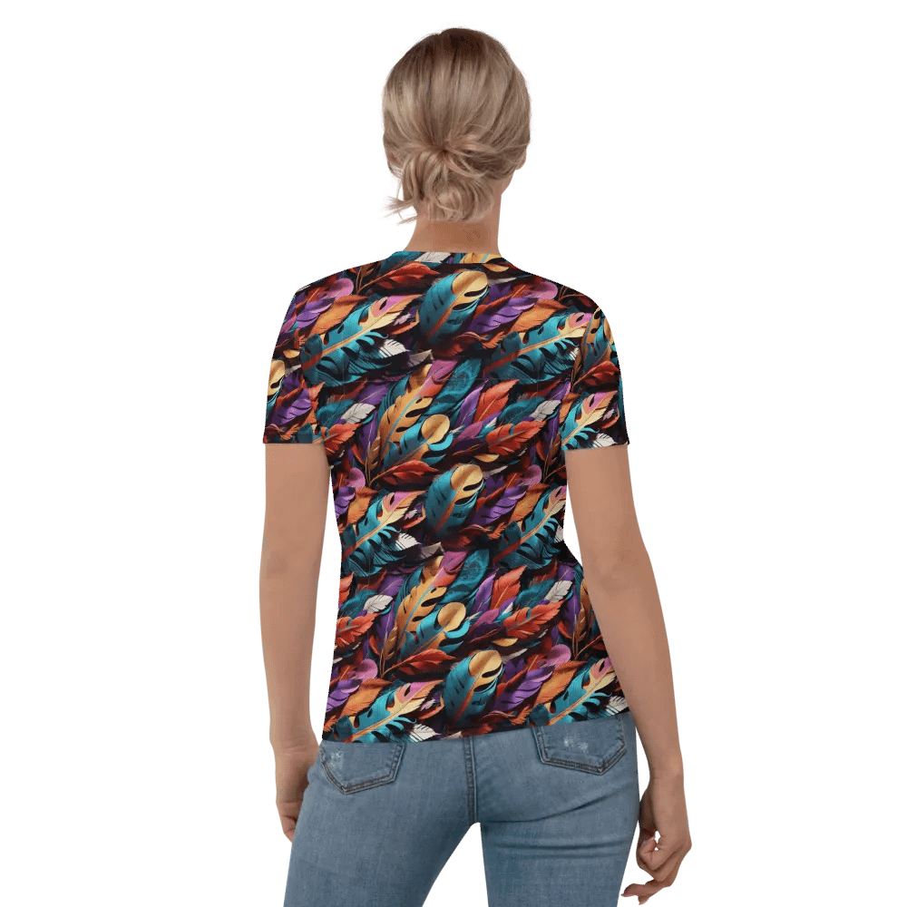 Colorful Feather Pattern All Over Print T-shirt product image (6)