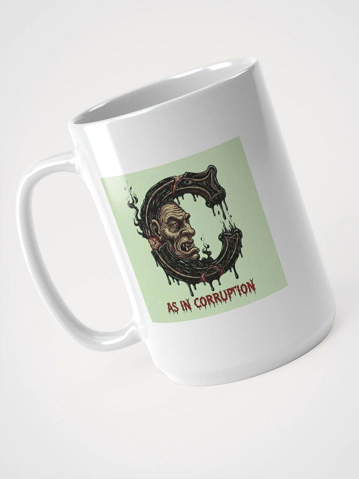 C as in corruption glossy mug product image (1)