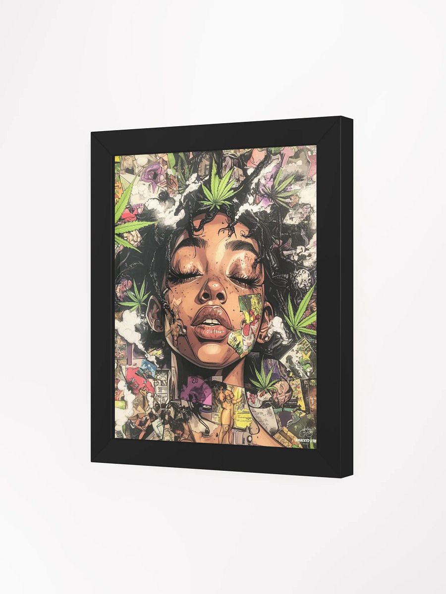 Weed Art Poster – Smacked Life Collage Wall Art | Cannabis Decor | Black Woman Stoner Print | 420 Vibe Artwork | Framed product image (21)