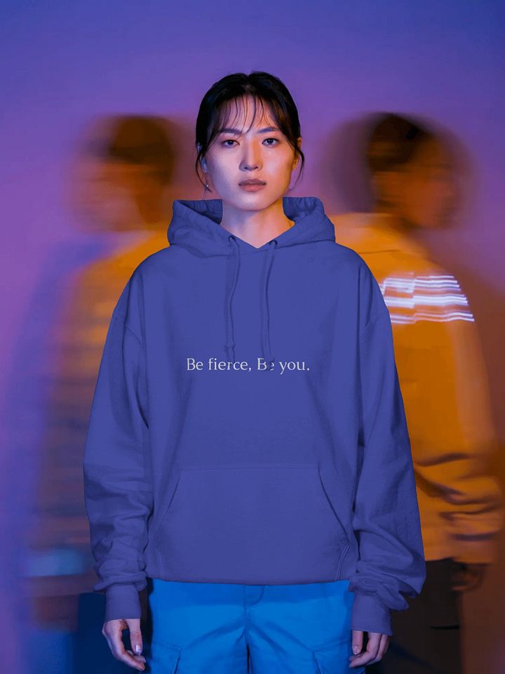 "Be Fierce" Statement Hoodie - Royal Blue product image (2)