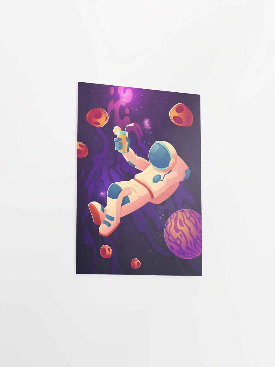 Relaxing astronaut with cocktail — space poster, synthwave space, neon space, aesthetic poster product image (8)