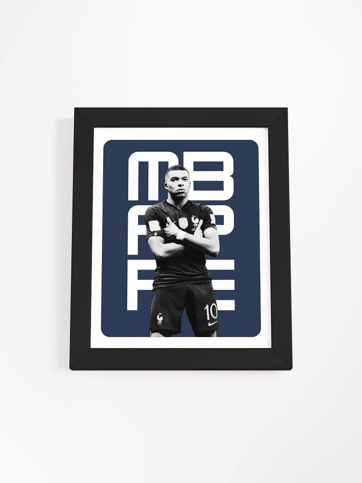 Kylian Mbappé BW France Name Art Framed Print product image (1)