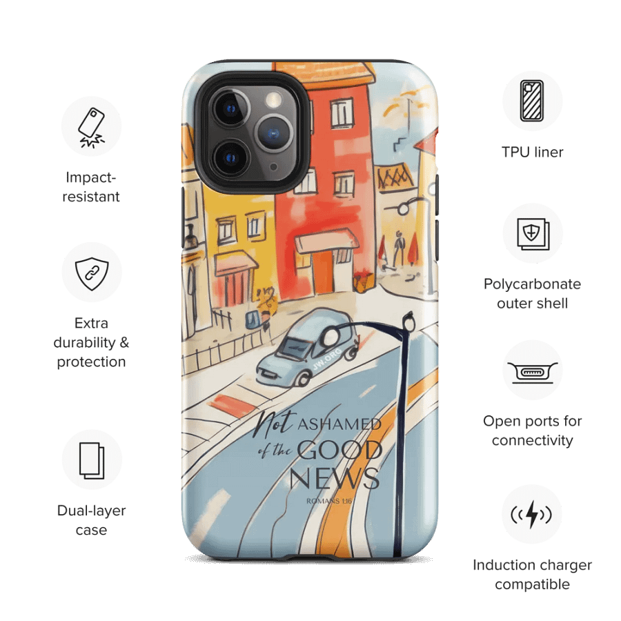 'Not Ashamed of the Good News' Town Village iPhone Tough Case product image (3)