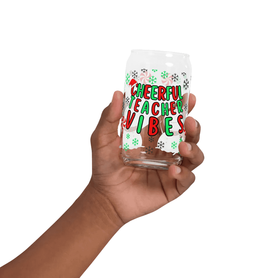 Cheerful Teacher Vibes Can-Shaped Glass product image (32)