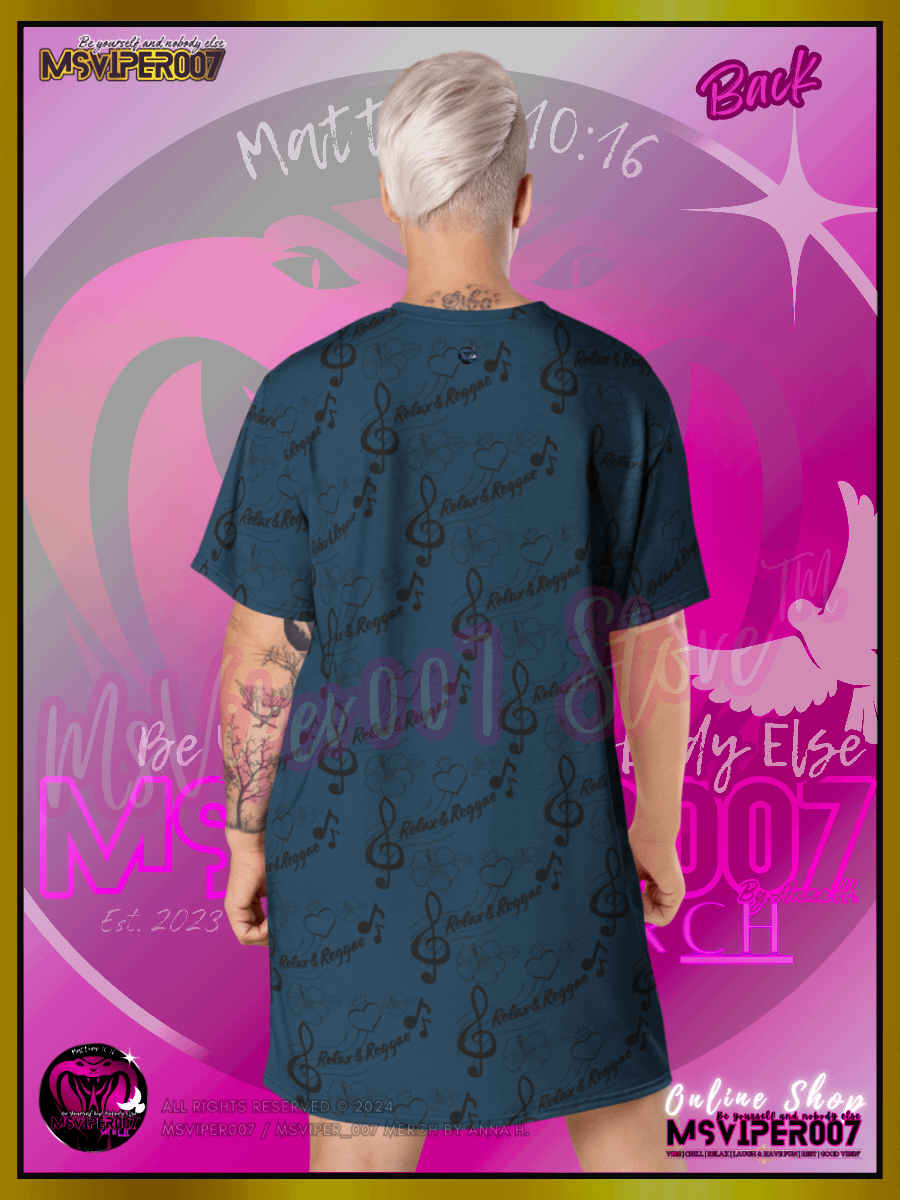 T-SHIRT DRESS - MSVIPER007'S "Relax & Reggae™ " (Deep Oasis/Tropics | V3 ) T-SHIRT DRESS BY ANNA H. product image (8)