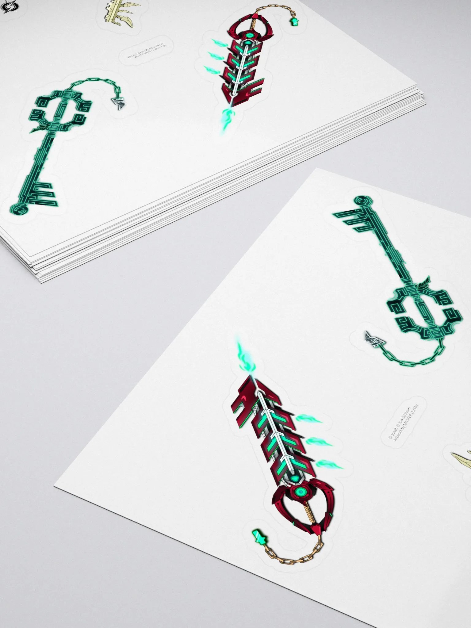 Custom Keyblade Sticker Sheet 5 - The Fool's Keychains product image (4)