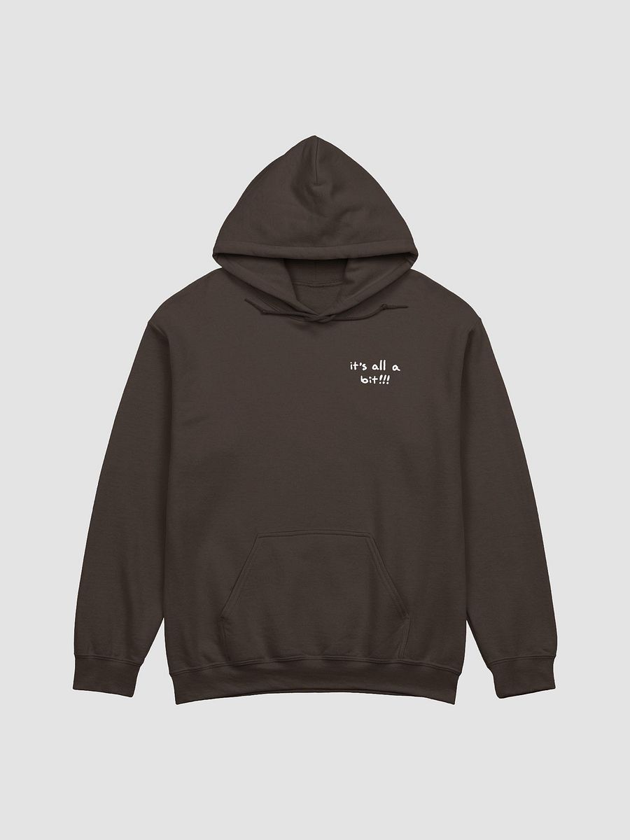 “It’s all a bit!!!” (sm. white design) classic hoodie product image (14)